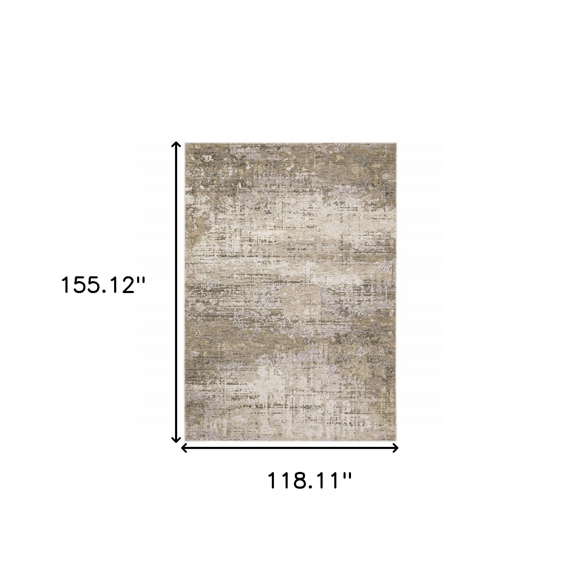 10' X 13' Beige Grey Ivory Tan And Brown Abstract Power Loom Stain Resistant Area Rug