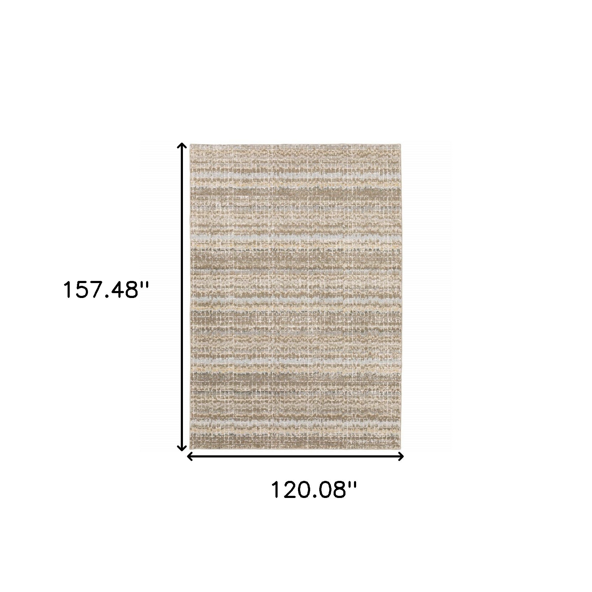 10' X 13' Ivory Grey Tan And Brown Abstract Power Loom Stain Resistant Area Rug