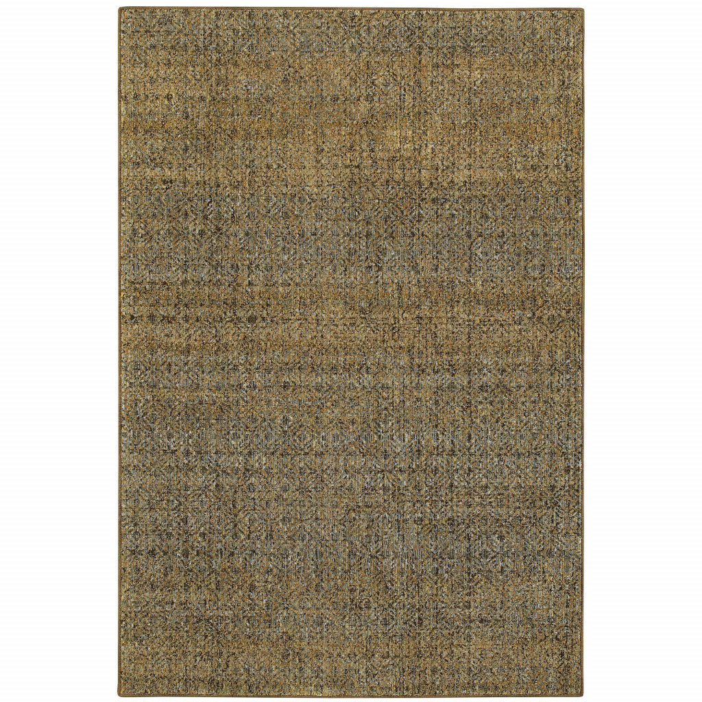 10' X 13' Brown Gold Rust Blue And Green Geometric Power Loom Stain Resistant Area Rug