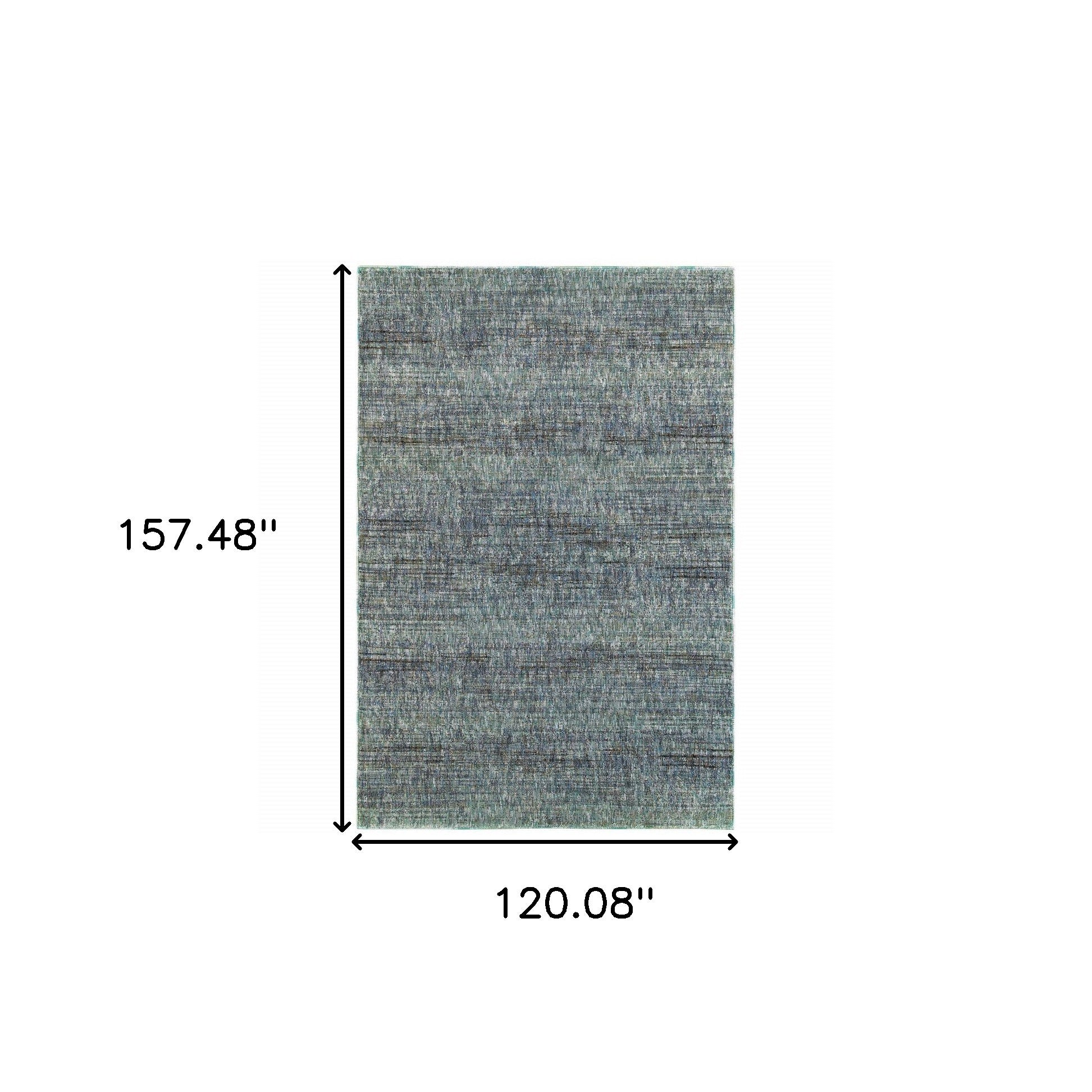 10' X 13' Blue Grey Silver And Green Power Loom Stain Resistant Area Rug