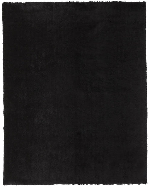 2' X 3' Black Shag Tufted Handmade Area Rug