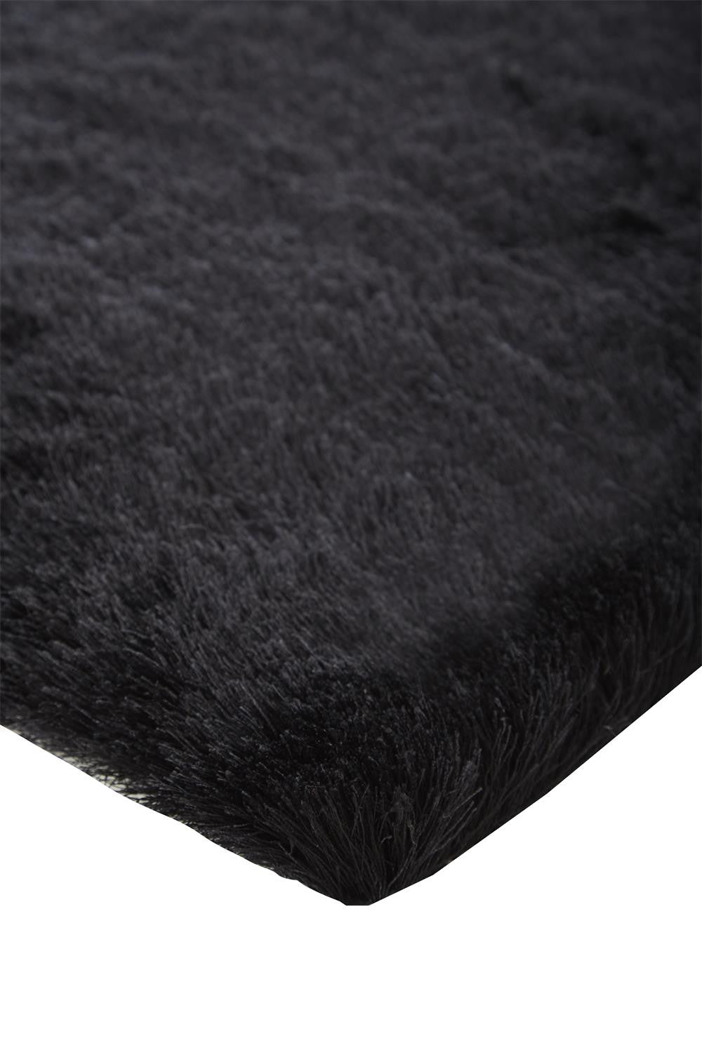 2' X 3' Black Shag Tufted Handmade Area Rug