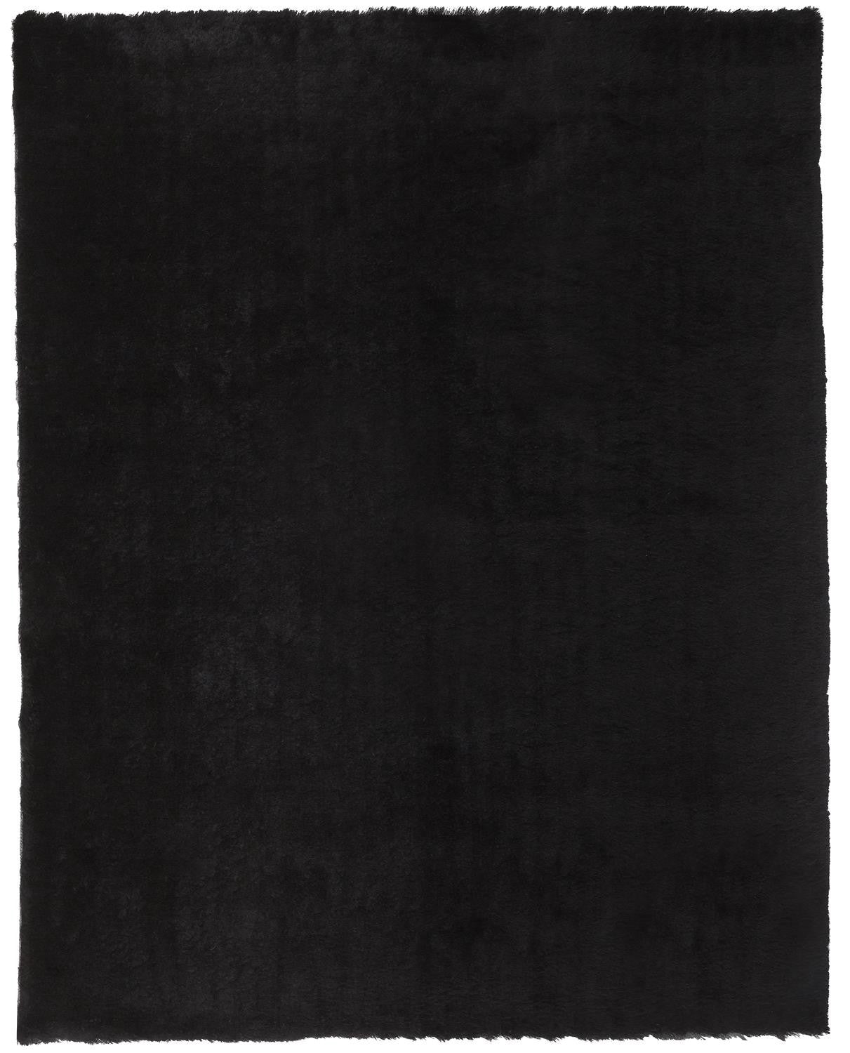 4' X 6' Black Shag Tufted Handmade Area Rug