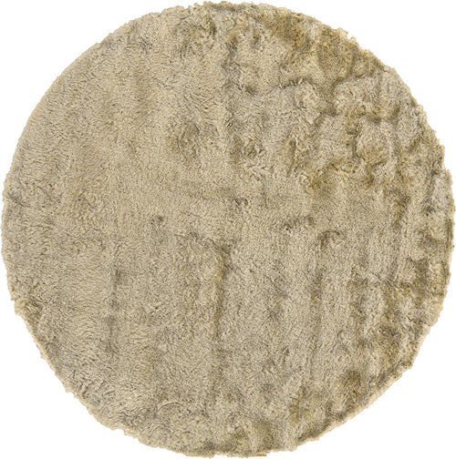 8' Tan And Taupe Round Shag Tufted Handmade Area Rug