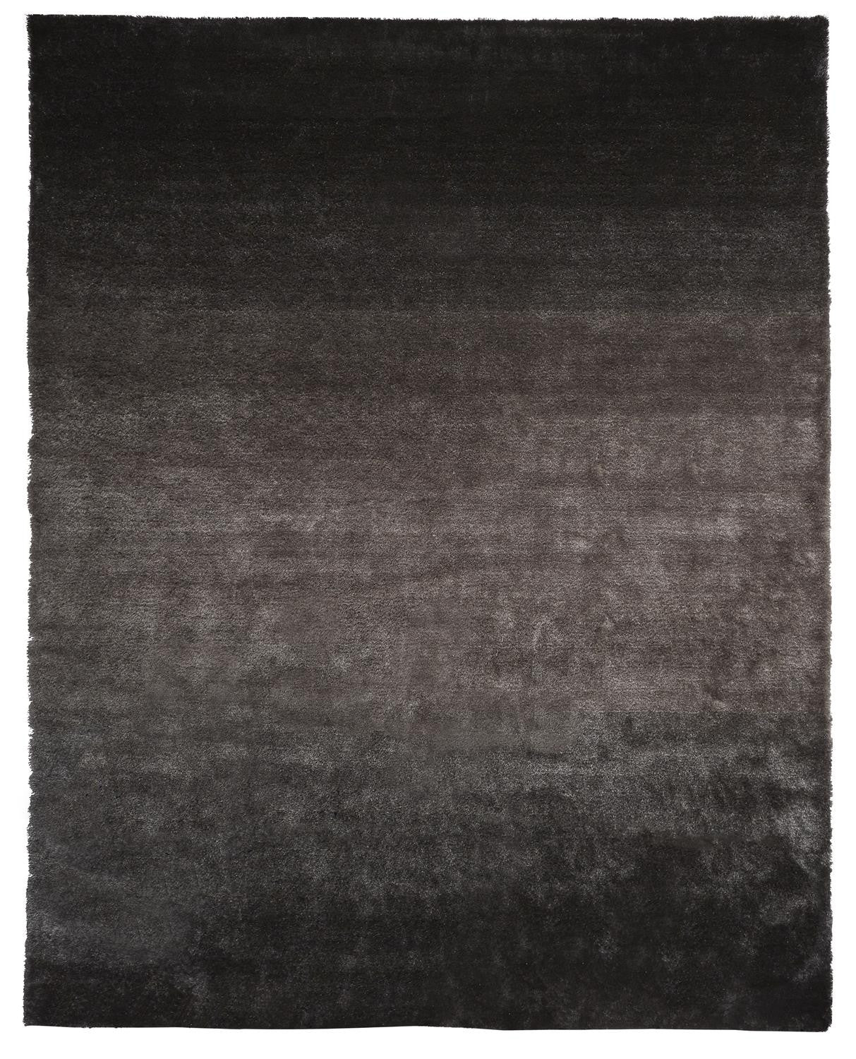 2' X 3' Gray And Black Shag Tufted Handmade Area Rug