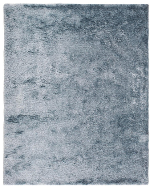 2' X 3' Blue And Silver Shag Tufted Handmade Area Rug