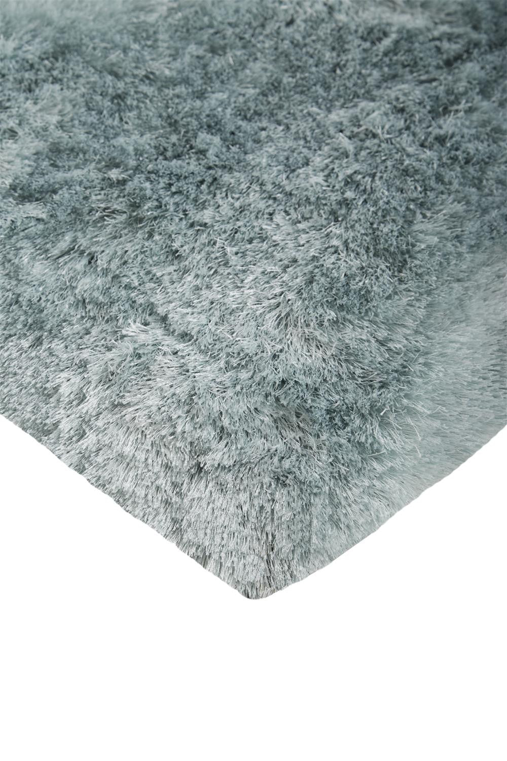 2' X 3' Blue And Silver Shag Tufted Handmade Area Rug