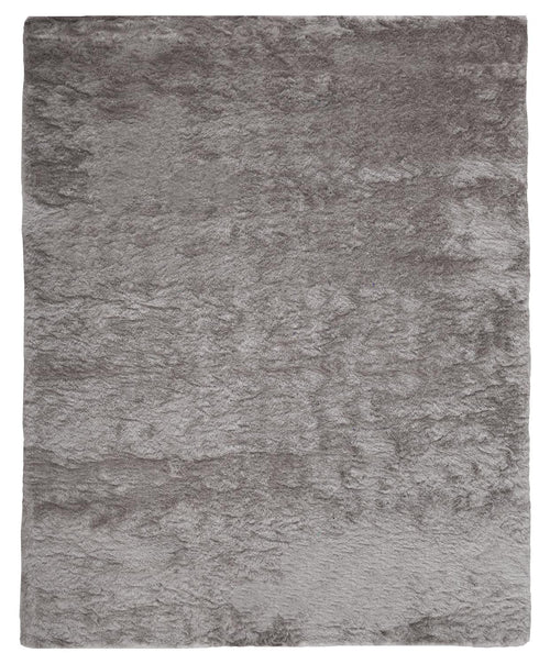 2' X 3' Gray And Silver Shag Tufted Handmade Area Rug