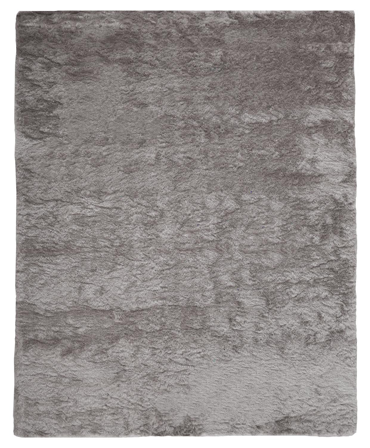 5' X 8' Gray And Silver Shag Handmade Area Rug