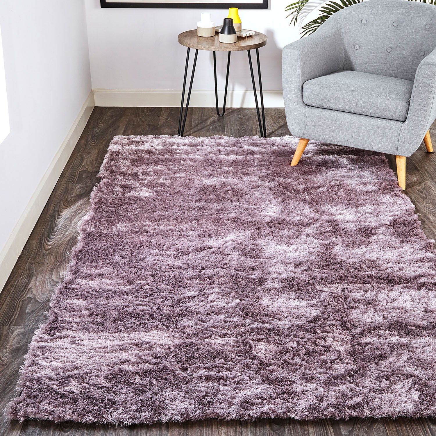 4' X 6' Purple Shag Tufted Handmade Area Rug