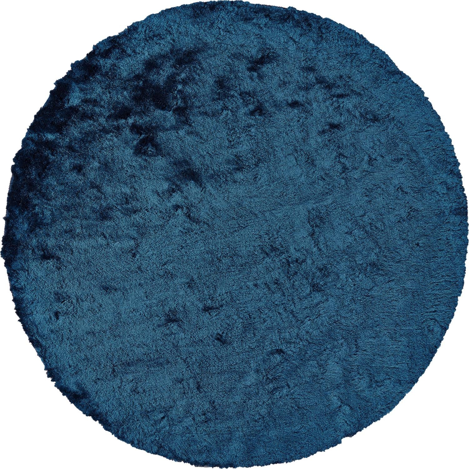 8' Blue And Green Round Shag Tufted Handmade Area Rug