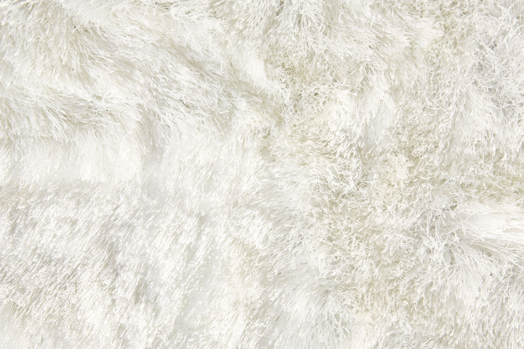 10' White Round Shag Tufted Handmade Area Rug