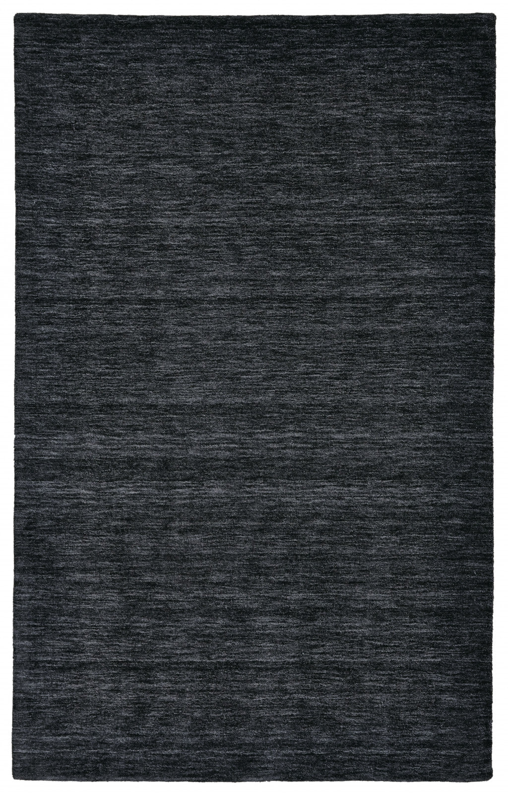 10' X 13' Black Wool Hand Woven Stain Resistant Area Rug