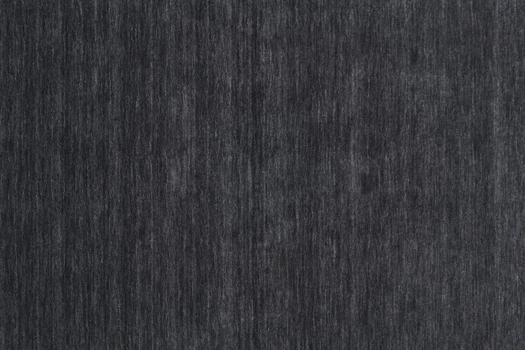 10' Black Round Wool Hand Woven Stain Resistant Area Rug