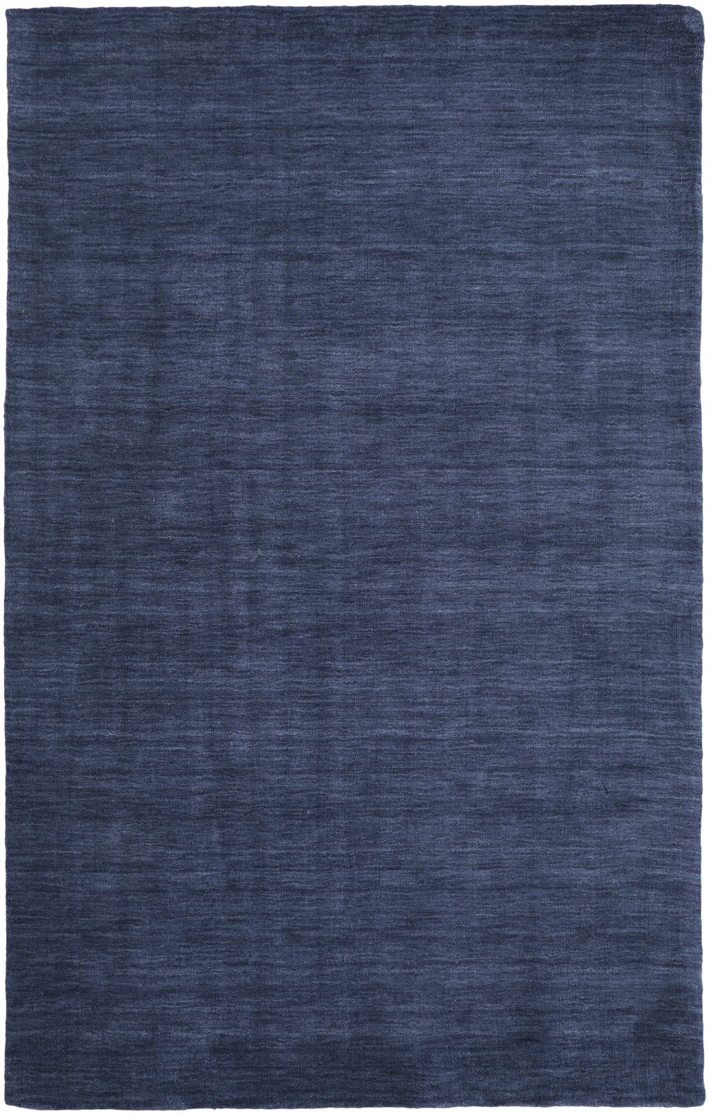 5' X 8' Blue Wool Hand Woven Stain Resistant Area Rug