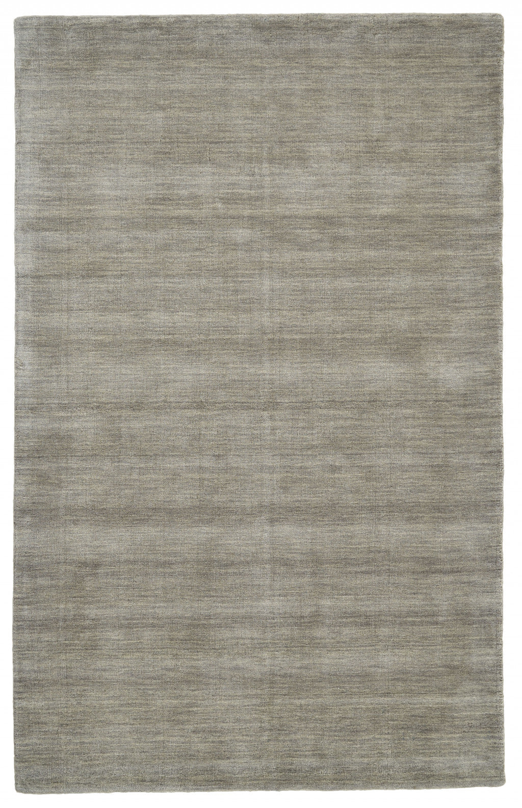 4' X 6' Gray And Ivory Wool Hand Woven Stain Resistant Area Rug