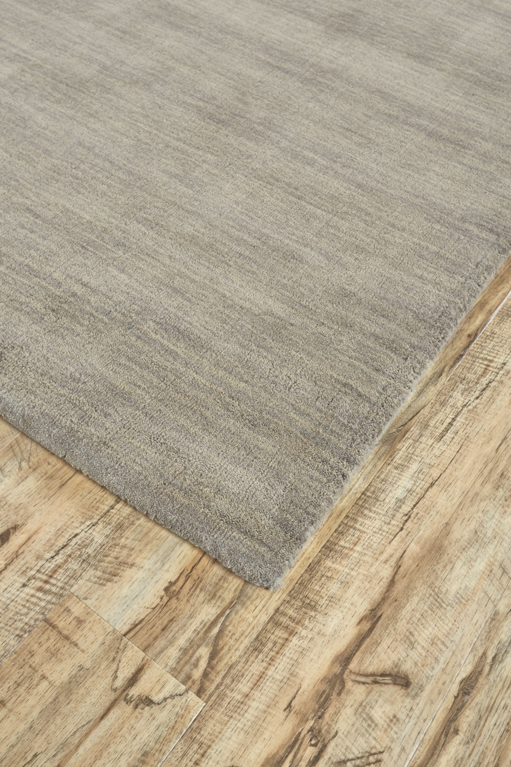 4' X 6' Gray And Ivory Wool Hand Woven Stain Resistant Area Rug