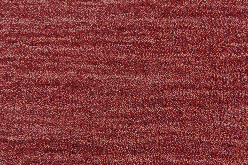 8' X 11' Red Wool Hand Woven Stain Resistant Area Rug