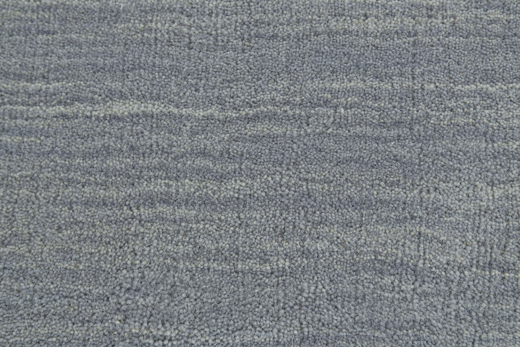 4' X 6' Gray And Blue Wool Hand Woven Stain Resistant Area Rug