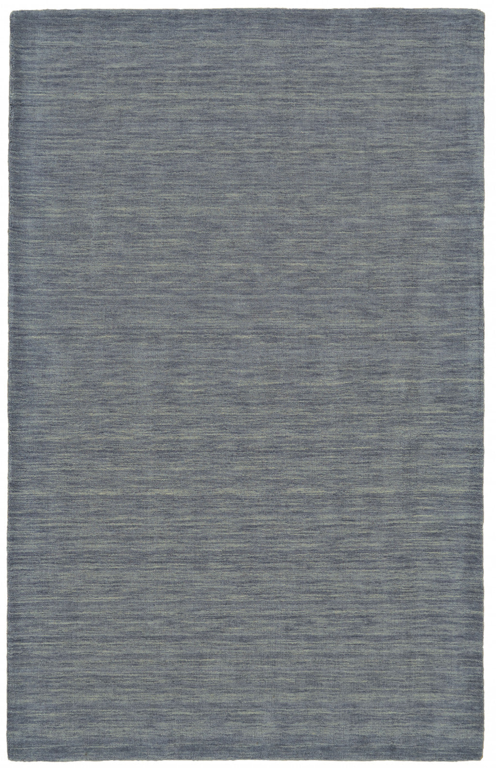 5' X 8' Gray And Blue Wool Hand Woven Stain Resistant Area Rug