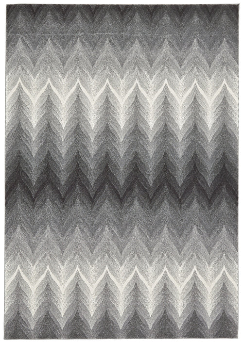 10' X 13' Gray And White Geometric Area Rug