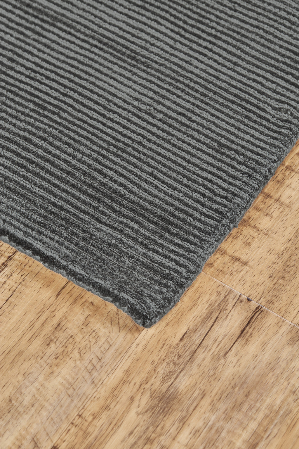 10' X 13' Gray And Black Hand Woven Area Rug