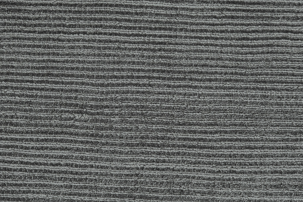 10' X 13' Gray And Black Hand Woven Area Rug