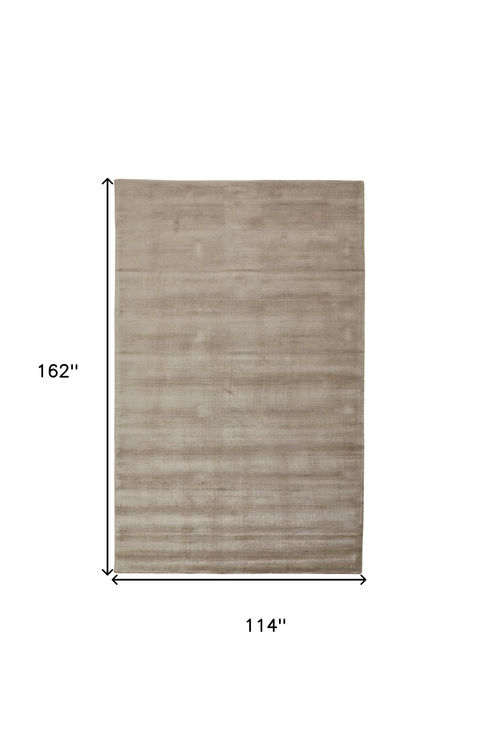 10' X 13' Tan Ivory And Taupe Hand Woven Area Rug