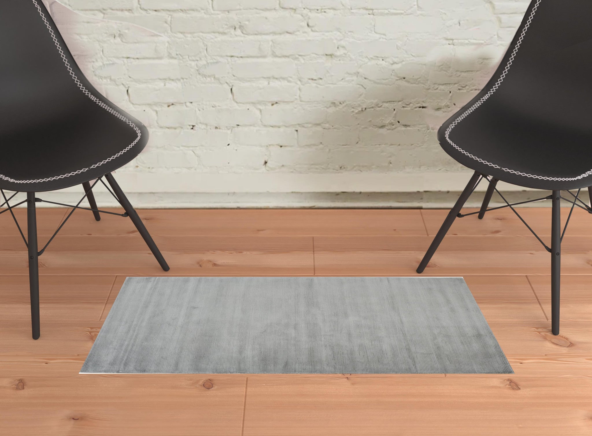 2' X 3' Gray Hand Woven Area Rug