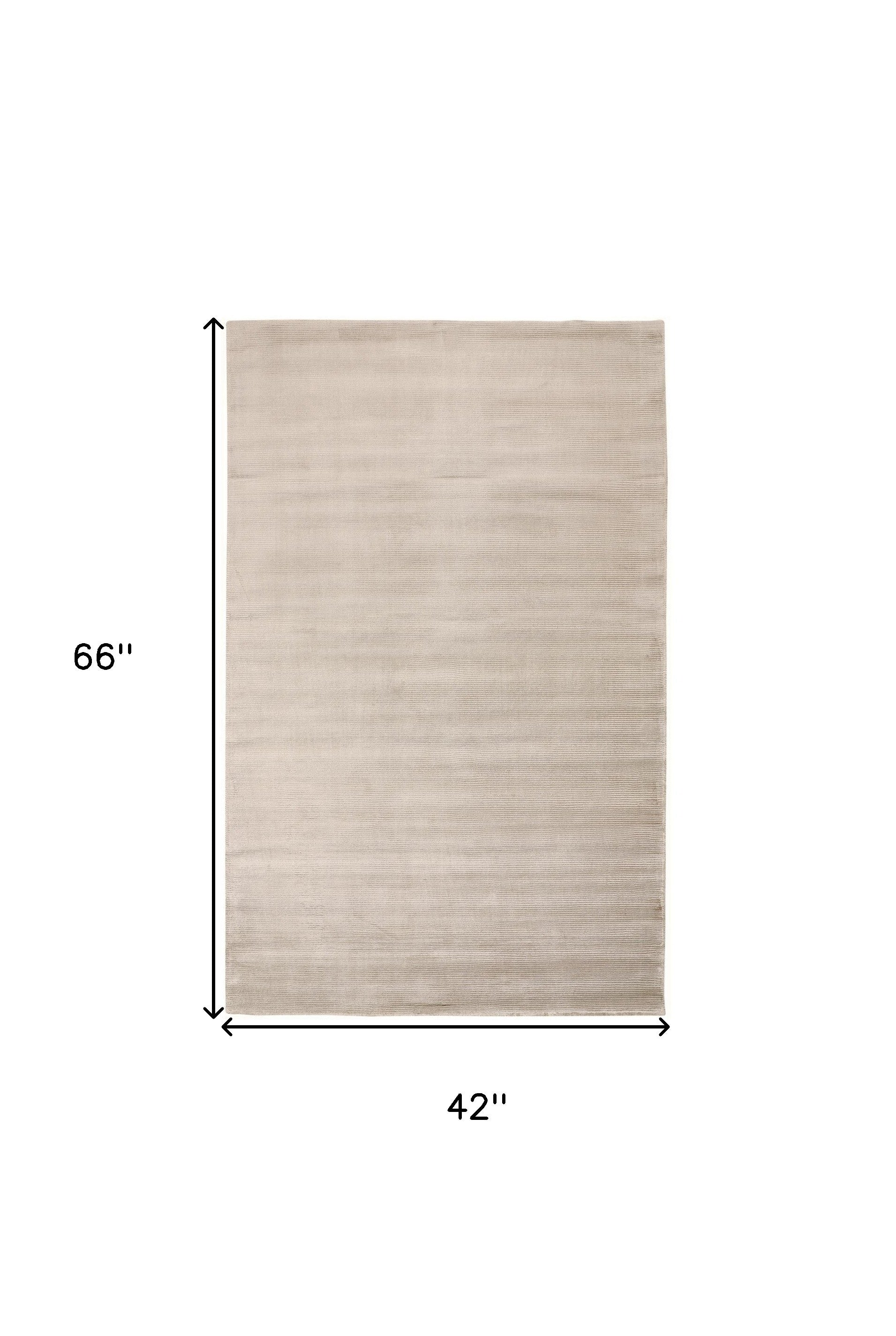 4' X 6' Ivory And Taupe Hand Woven Distressed Area Rug