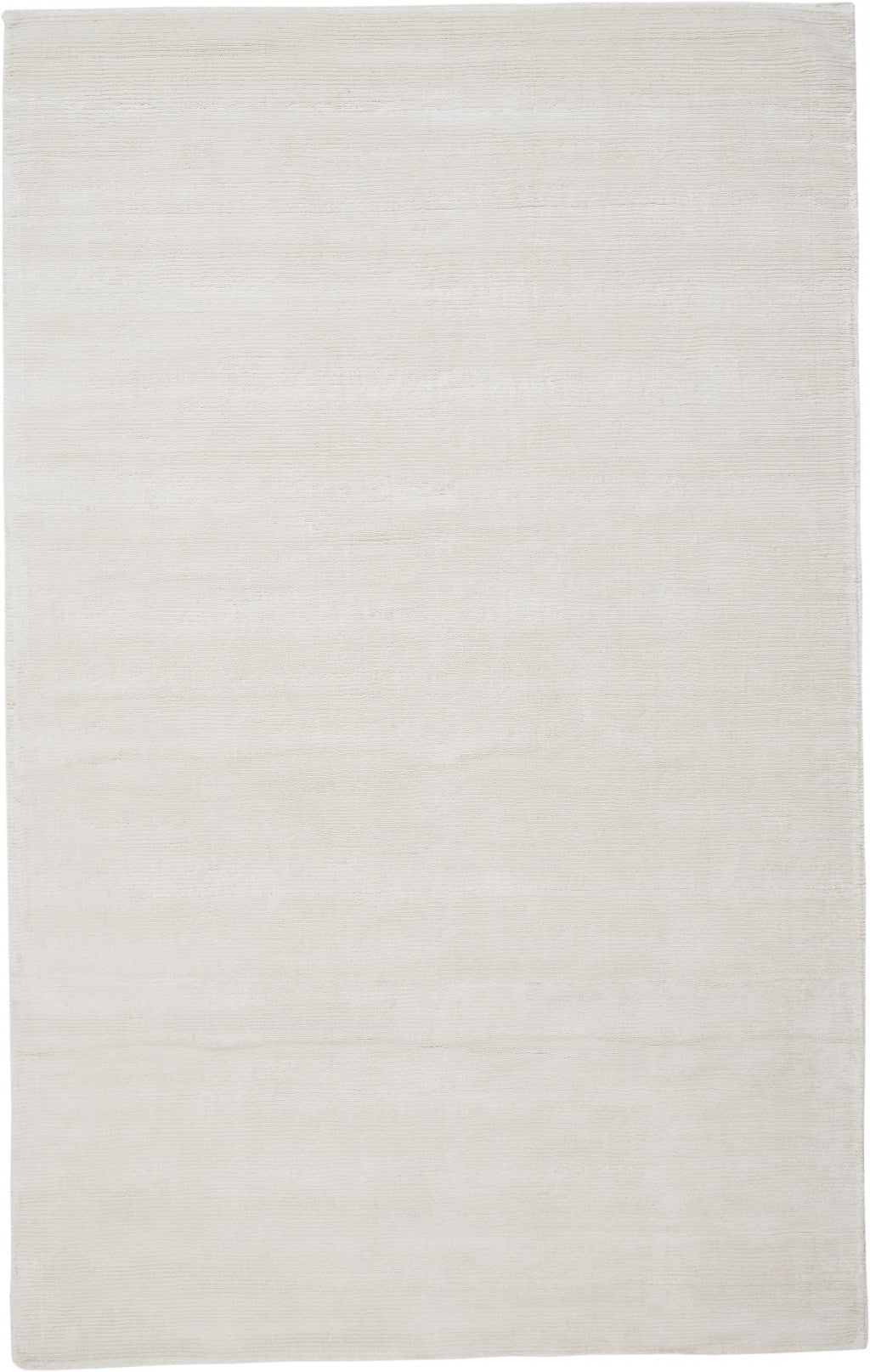 5' X 8' White Hand Woven Distressed Area Rug