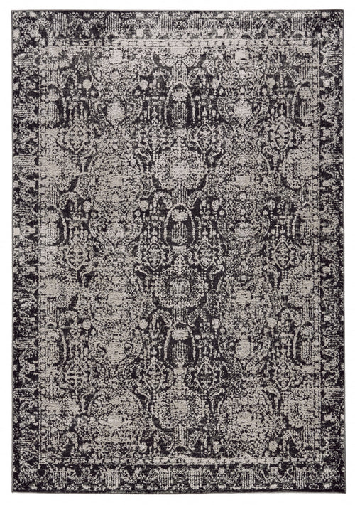 5' X 8' Gray And Ivory Abstract Stain Resistant Area Rug