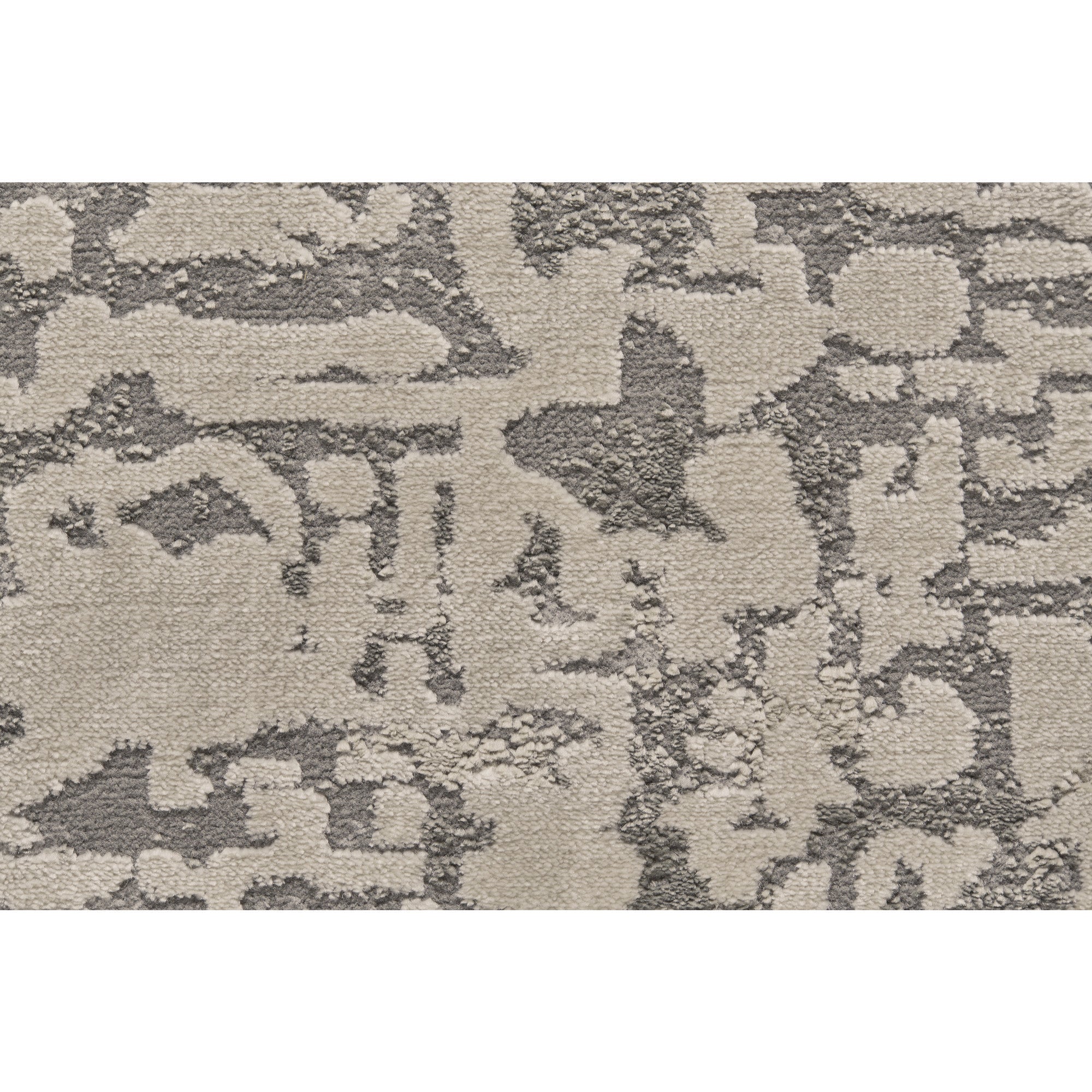 8' Gray and Ivory Abstract Runner Rug