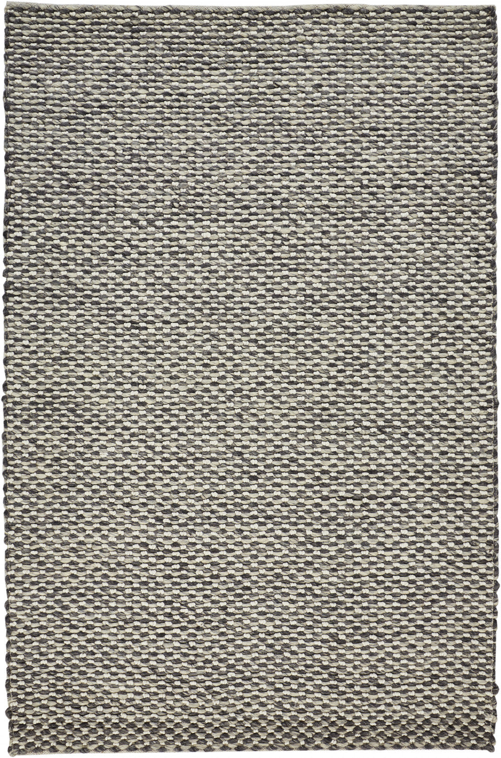 5' X 8' Gray And Ivory Wool Floral Hand Woven Stain Resistant Area Rug