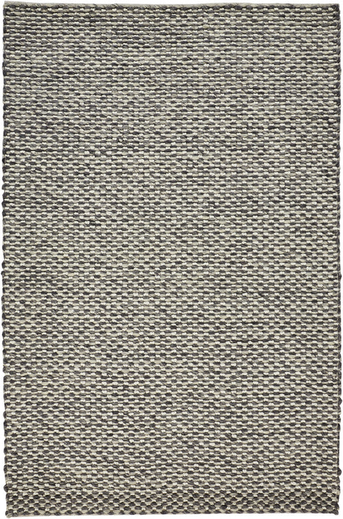 10' X 13' Gray And Ivory Wool Floral Hand Woven Stain Resistant Area Rug