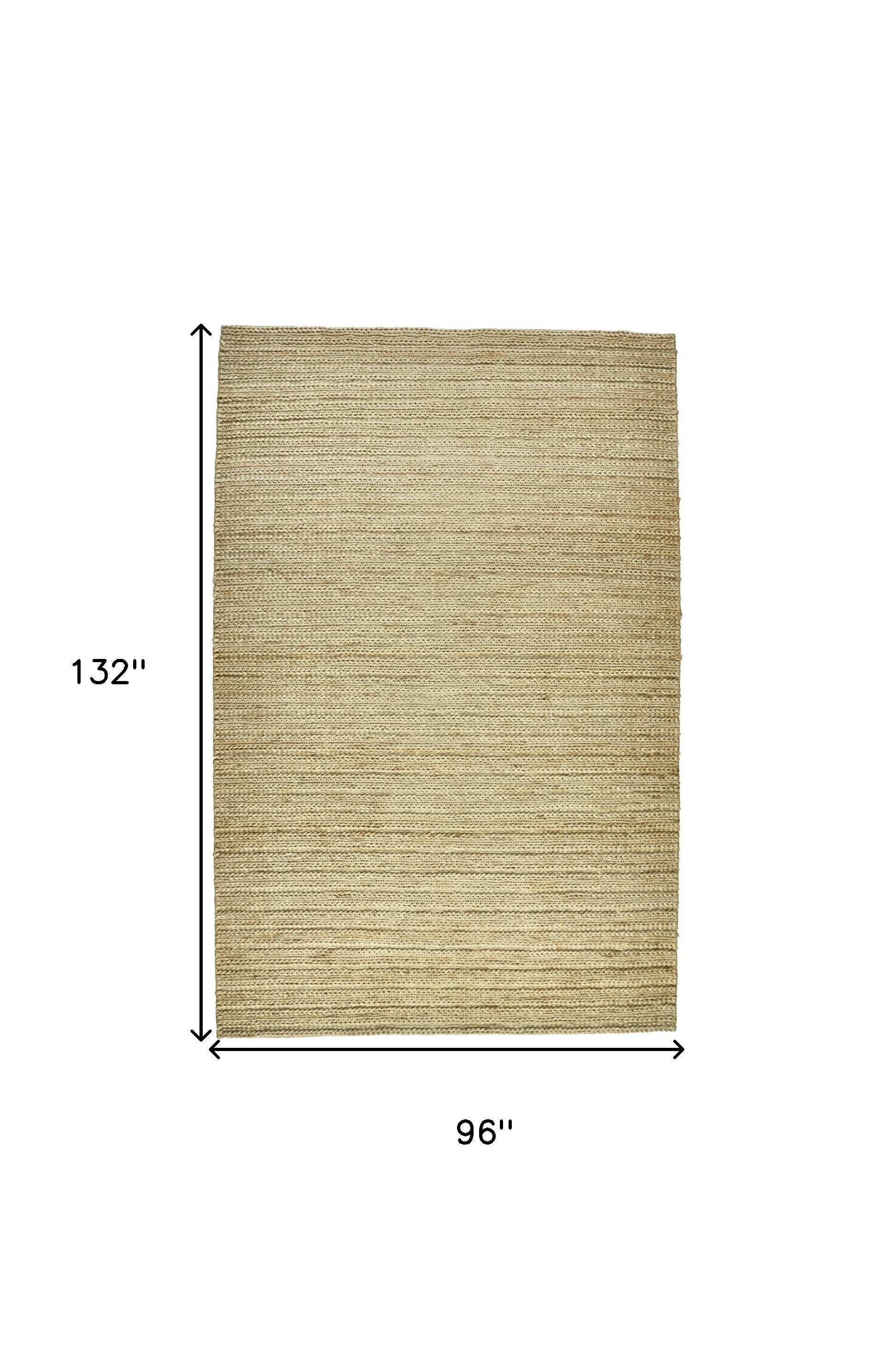 8' X 11' Tan Ivory And Taupe Hand Woven Area Rug