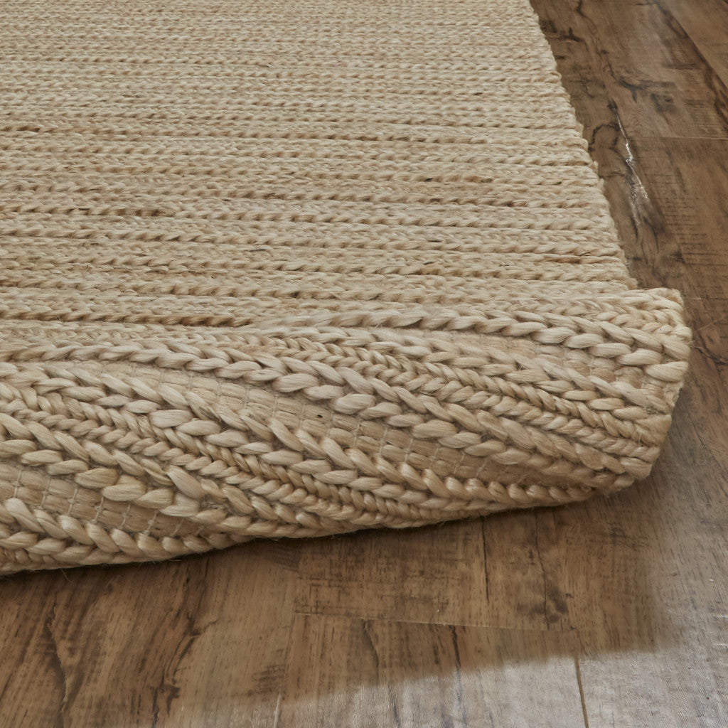 8' X 11' Tan Ivory And Taupe Hand Woven Area Rug