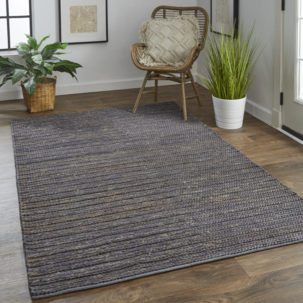 5' X 8' Brown Blue And Taupe Hand Woven Area Rug