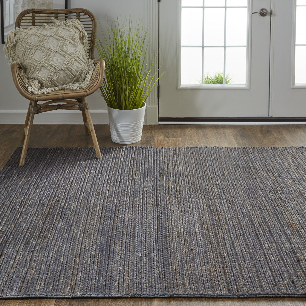 5' X 8' Brown Blue And Taupe Hand Woven Area Rug