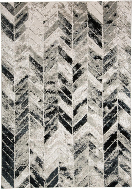 4' X 6' Black Gray And Silver Geometric Area Rug