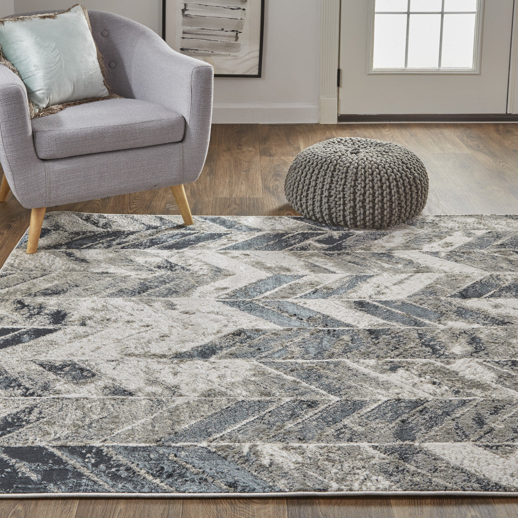 4' X 6' Black Gray And Silver Geometric Area Rug