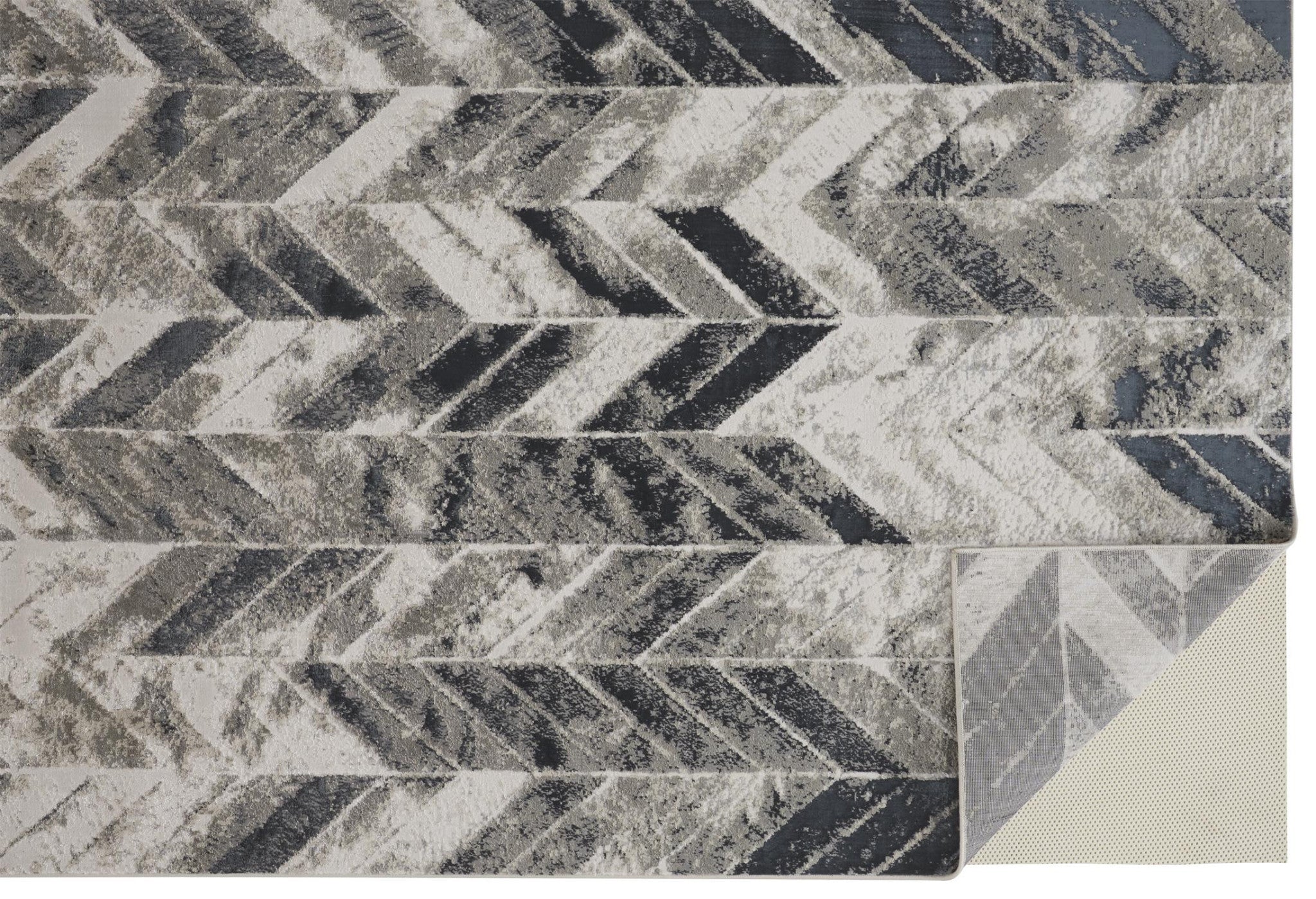 Black Gray And Silver Geometric Area Rug