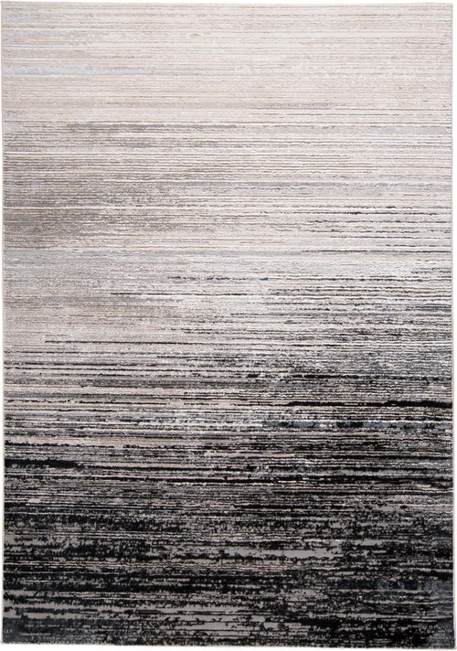 7' X 10' Black And Dark Gray Abstract Stain Resistant Area Rug