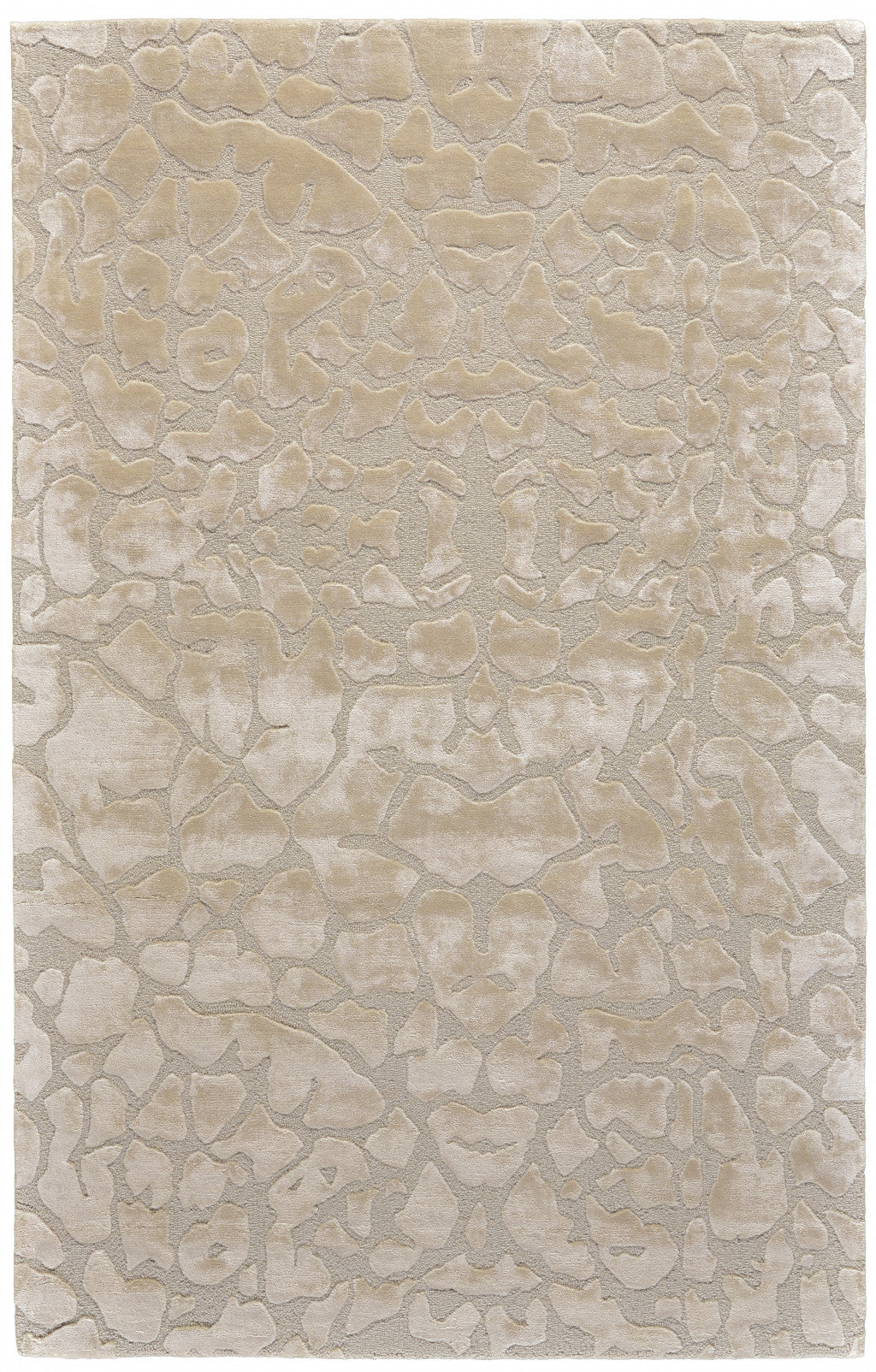 4' X 6' Ivory Taupe And Tan Abstract Tufted Handmade Area Rug