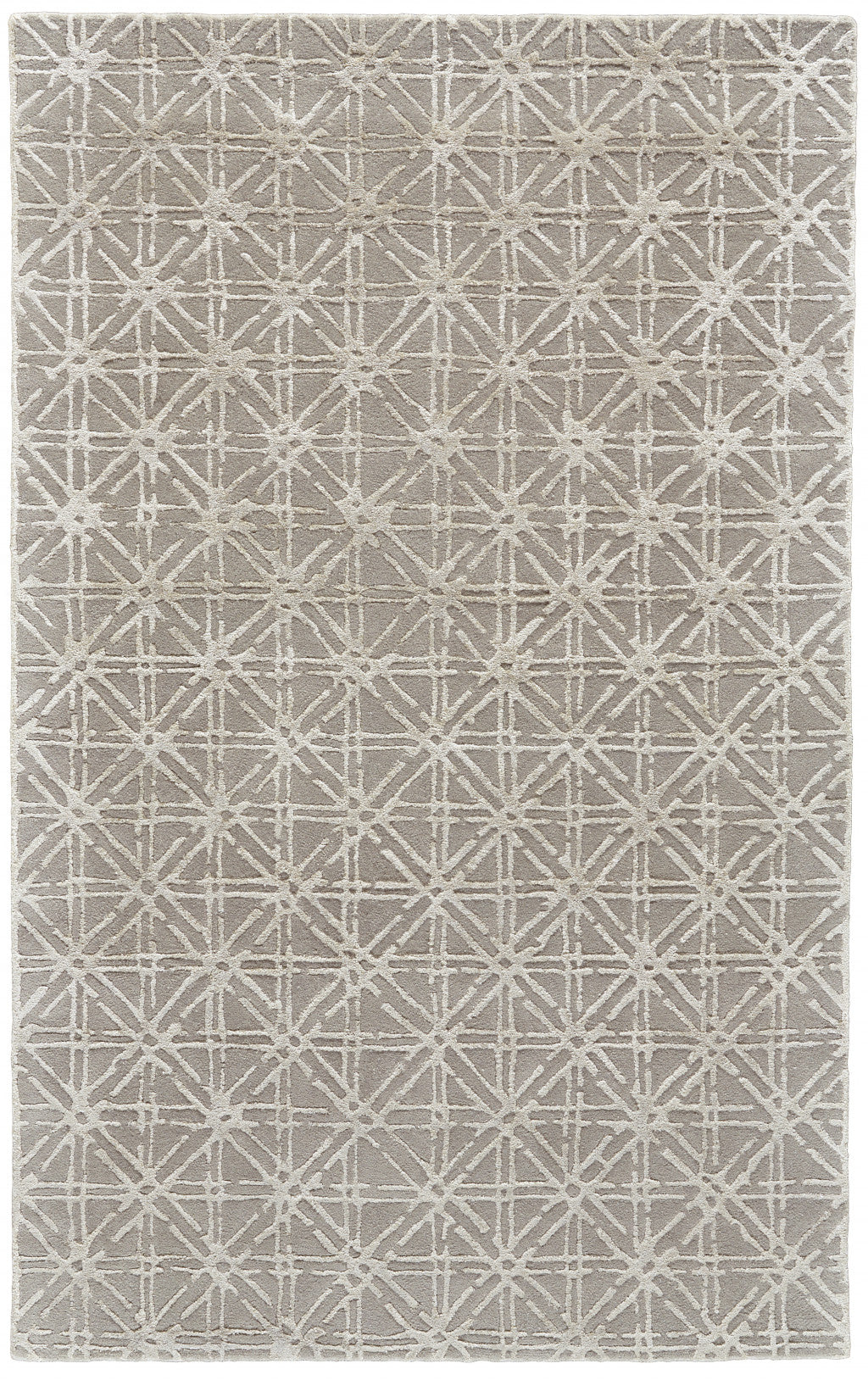 10' X 13' Taupe Ivory And Tan Wool Abstract Tufted Handmade Area Rug