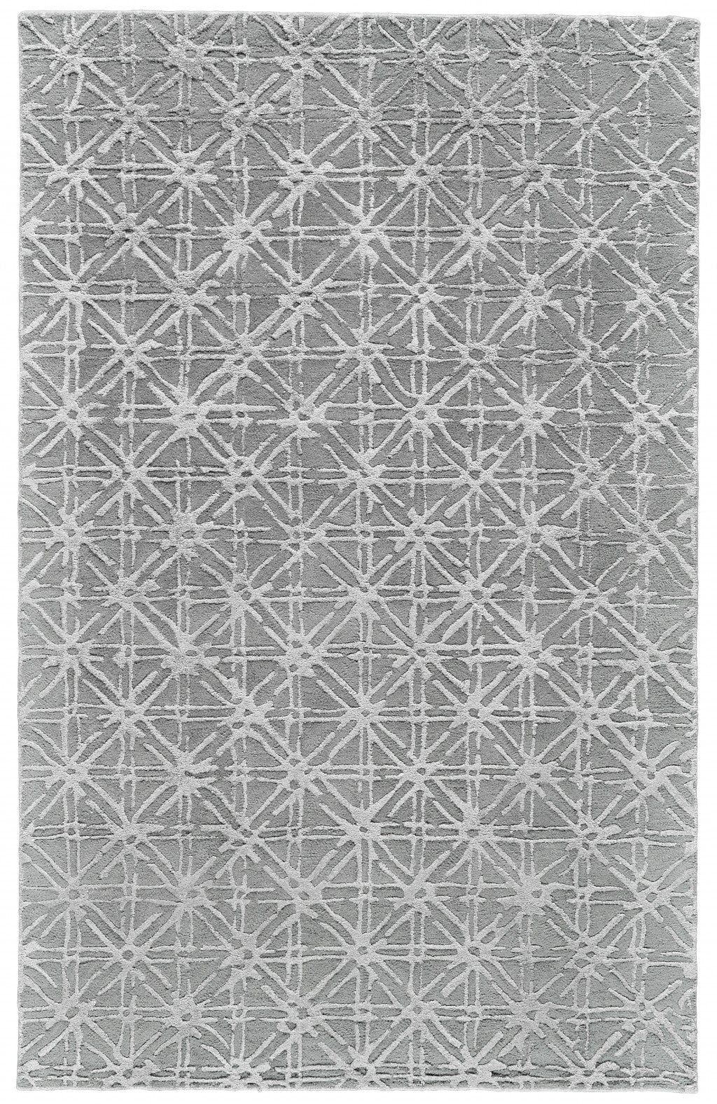 4' X 6' Gray And Silver Wool Abstract Tufted Handmade Area Rug