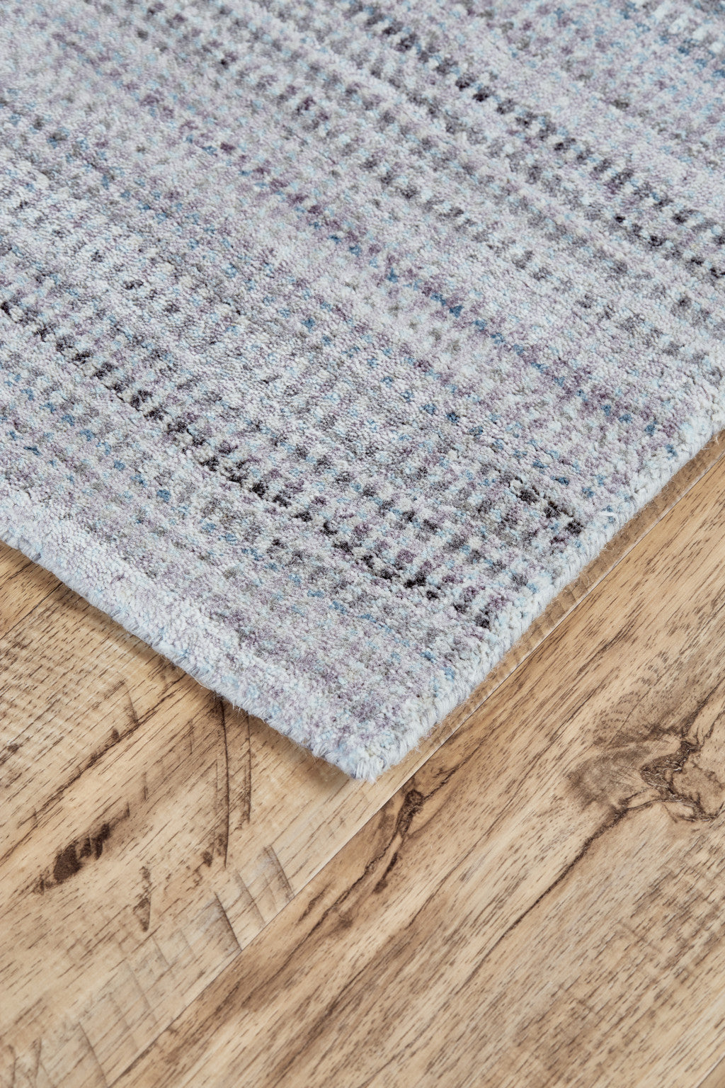 4' X 6' Blue Gray And Purple Ombre Hand Woven Area Rug