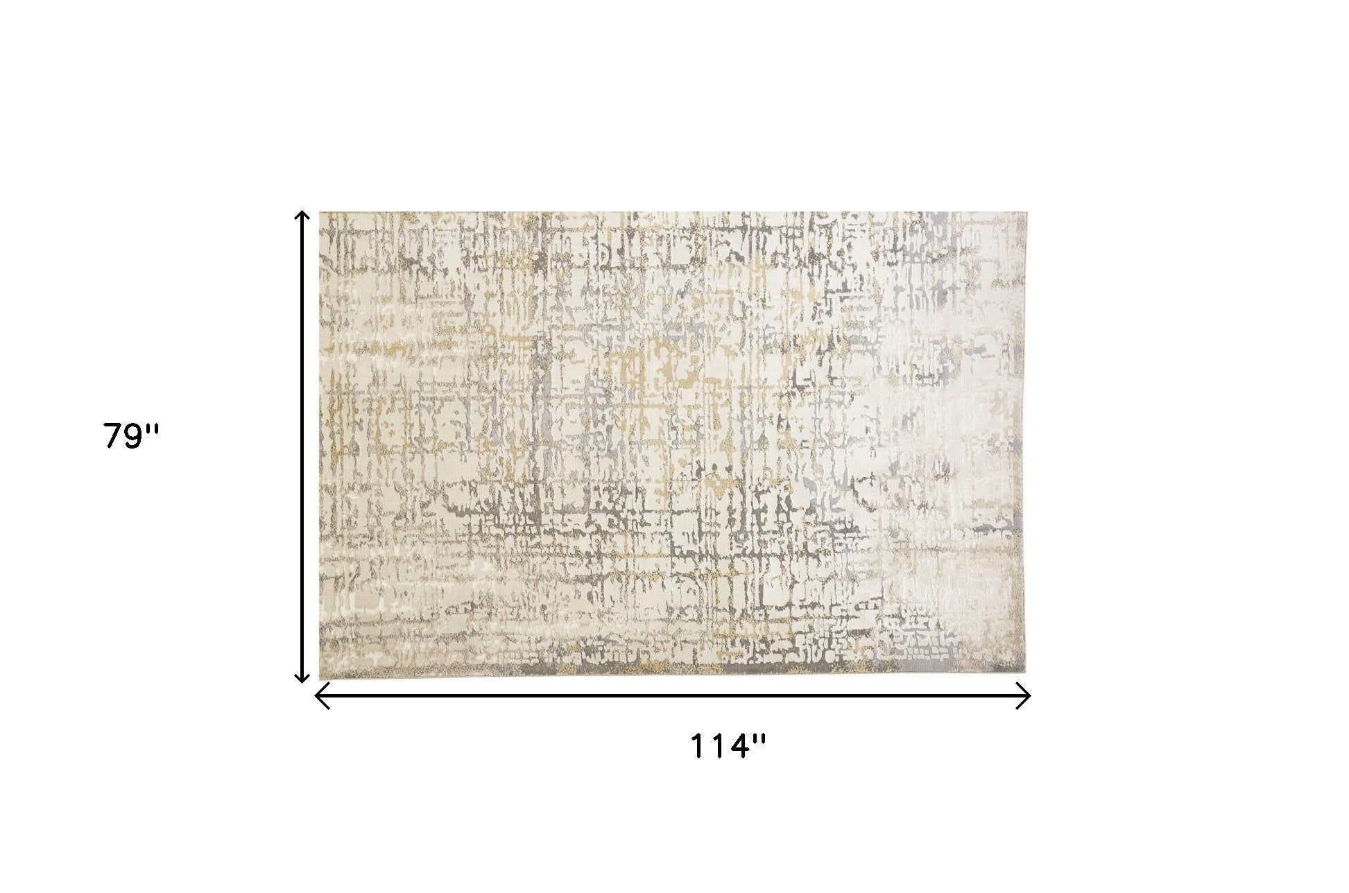 7' X 10' Ivory And Gray Abstract Stain Resistant Area Rug