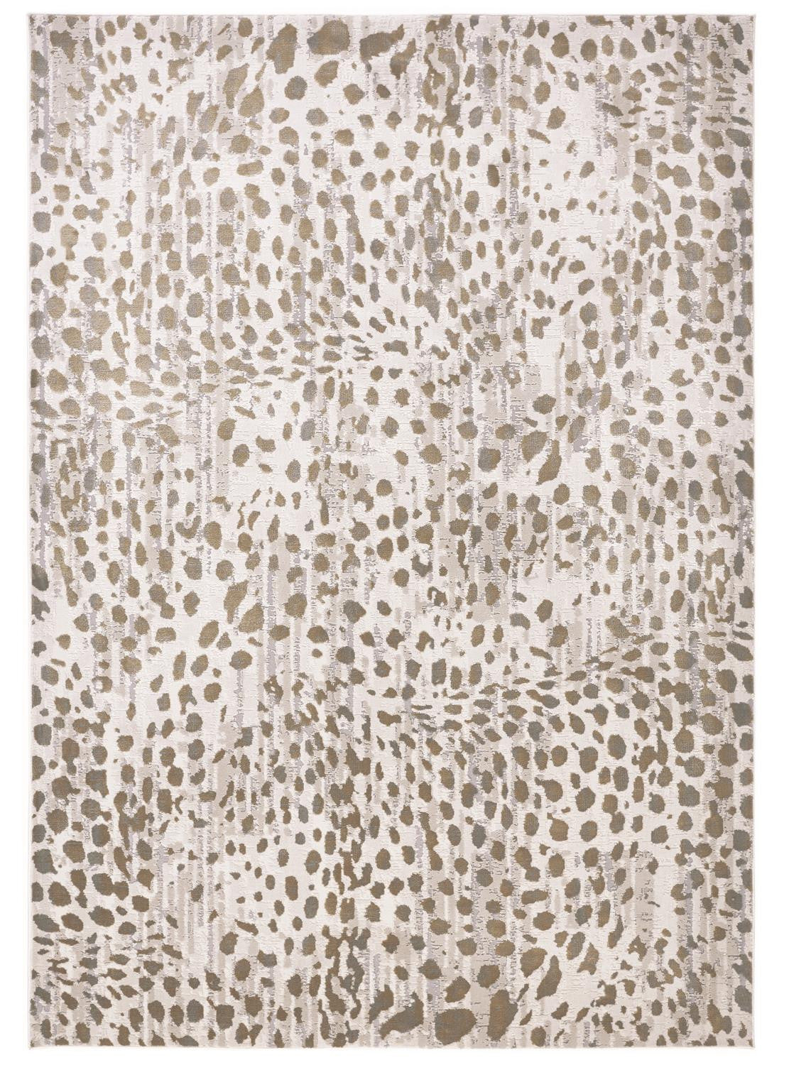 8' X 11' Brown And Ivory Abstract Stain Resistant Area Rug