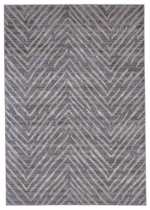 2' X 3' Gray Abstract Stain Resistant Area Rug